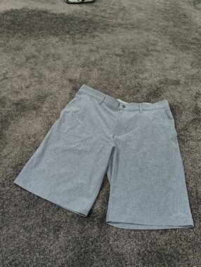 adidas Men's Light Gray Flat Front Shorts